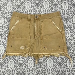 free people skirt women 4 khaki mini utility six pocket frayed hem